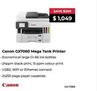 Canon gx7060 mega tank printer
