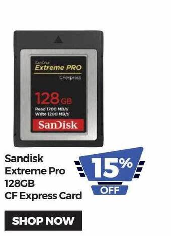 Teds Cameras Sandisk extreme pro 128gb cf express card offer