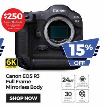Teds Cameras Canon eos r3 full frame mirrorless body offer