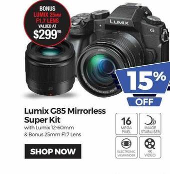 Teds Cameras Lumix g85 mirrorless super kit offer