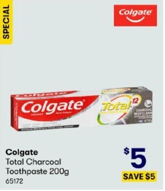 BIG W Colgate Total Charcoal Toothpaste 200g offer