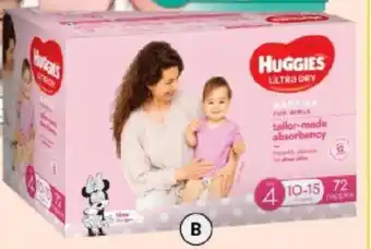 BIG W Huggies 72-Pack Girls Ultra Nappies offer