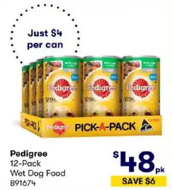 BIG W Pedigree 12-Pack Wet Dog Food offer