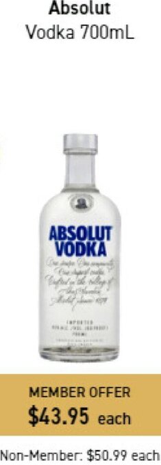 Absolut Vodka 700ml