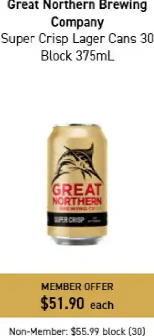 Dan Murphy's Great Northern Brewing Company Super Crisp Lager Cans offer