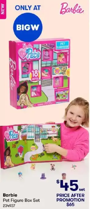 BIG W Barbie Pet Figure Box Set offer