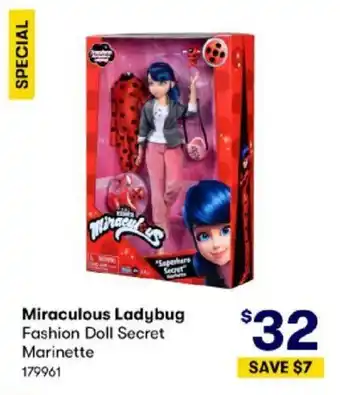 BIG W Miraculous Ladybug Fashion Doll Secret Marinette offer