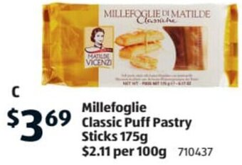 ALDI Millefoglie Classic Puff Pastry Sticks 175g offer