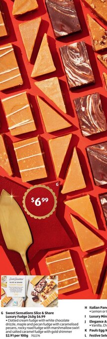 ALDI Sweet Sensations Slice & Share Luxury Fudge 240g offer
