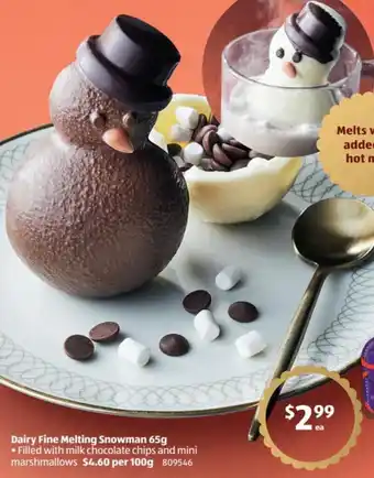 ALDI Dairy Fine Melting Snowman 65g offer