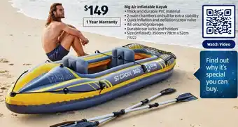 ALDI Big Air Inflatable Kayak offer