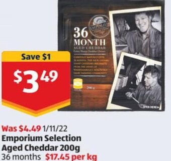 Emporium Selection Aged Cheddar 200g