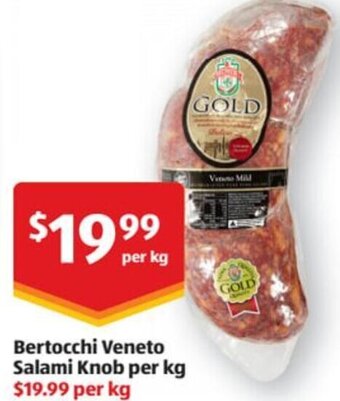 ALDI Bertocchi Veneto Salami Knob per kg offer