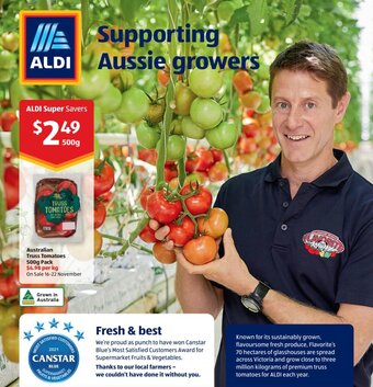 ALDI Australian Truss Tomatoes 500g Pack offer