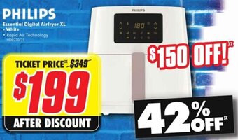 The Good Guys Philips Essential Digital Airfryer XL -White offer