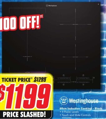 The Good Guys Westinghouse 60cm Induction Cooktop-Black offer