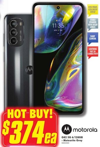 The Good Guys Motorola G82 5G 6/128GB -Meteorite Grey offer