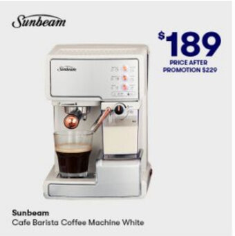 BIG W Sunbeam - Cafe Barista Coffee Machine White offer