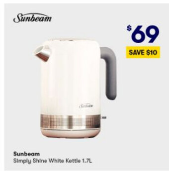BIG W Sunbeam - Simply Shine White Kettle 1.7L offer