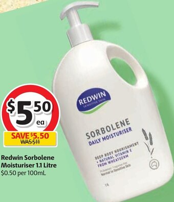 Coles Redwin Sorbolene Moisturiser 1.1 Litre offer