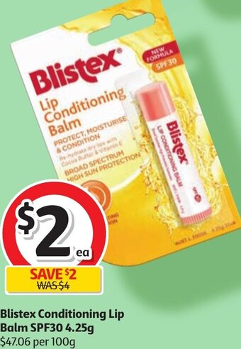 Coles Blistex Conditioning Lip Balm SPF30 4.25g offer