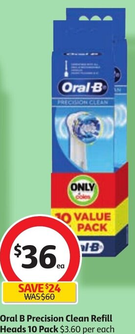 Coles Oral B Precision Clean Refill Heads 10 Pack offer