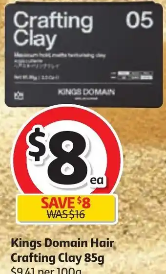 Coles Kings Domain Hair Crafting Clay 85g offer