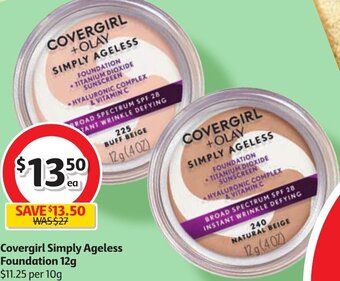 Coles Covergirl Simply Ageless Foundation 12g offer