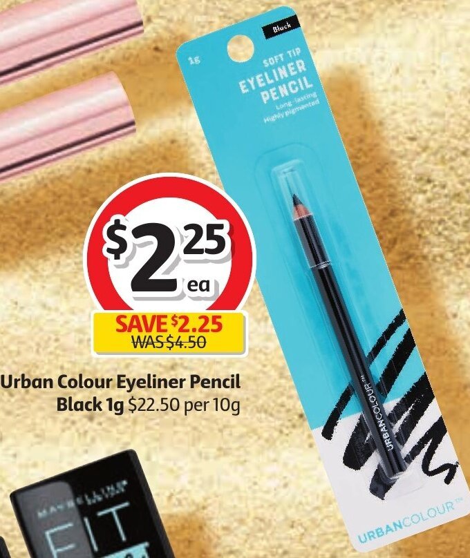 Urban Colour Eyeliner Pencil Black 1g offer at Coles