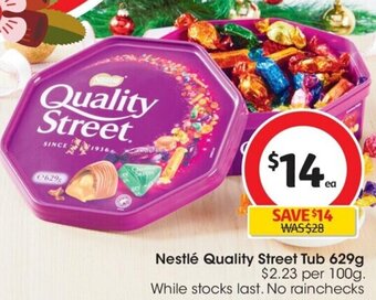 Coles Nestlé Quality Street Tub 629g offer