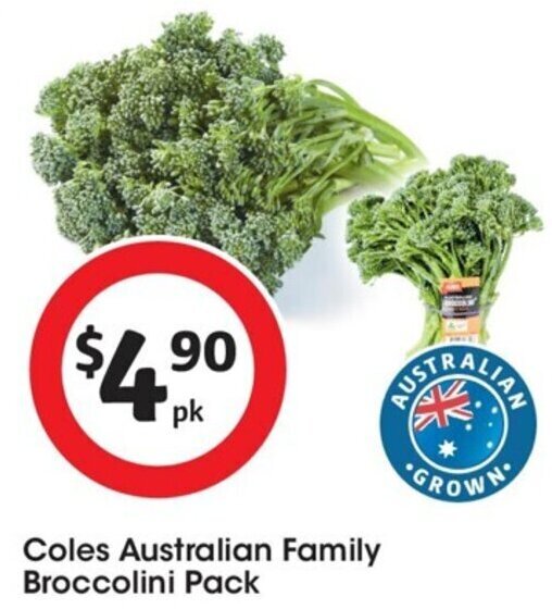 Coles Australian Family Broccolini Pack offer at Coles