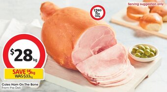 Coles Coles Ham On The Bone offer