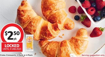 Coles Croissants 3 Pack or 4 Pack