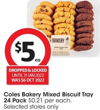 Coles Coles Bakery Mixed Biscuit Tray 24 Pack offer