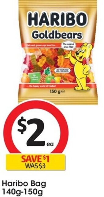 Coles Haribo Bag 140g-150g offer