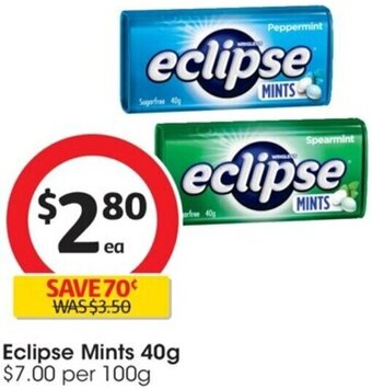 Coles Eclipse Mints 40g offer