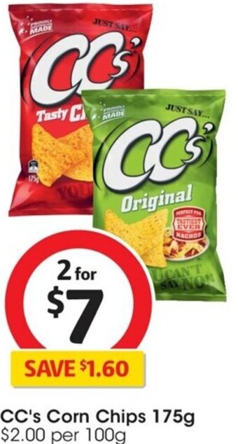 Coles CC's Corn Chips 175g offer