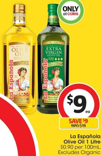 Coles La Española Olive Oil 1 Litre offer