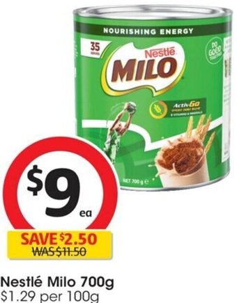 Coles Nestlé Milo 700g offer