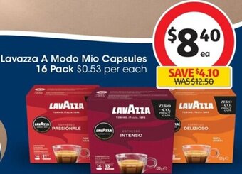 Coles Lavazza A Modo Mio Capsules 16 Pack offer
