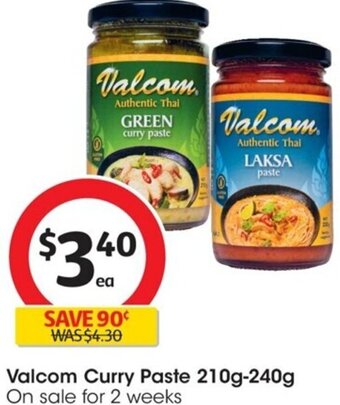 Coles Valcom Curry Paste 210g-240g offer