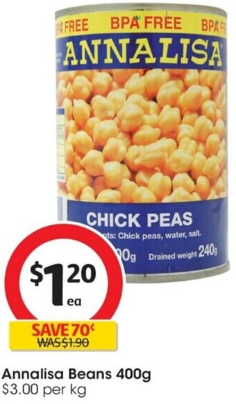 Coles Annalisa Beans 400g offer