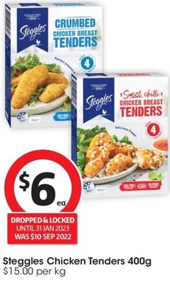 Coles Steggles Chicken Tenders 400g offer