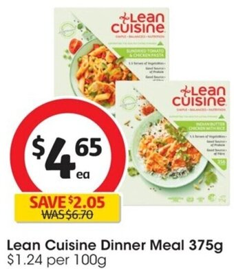 Coles Lean Cuisine Dinner Meal 375g offer