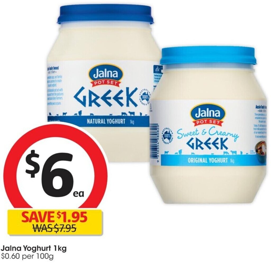Jalna Yoghurt 1 kg offer at Coles