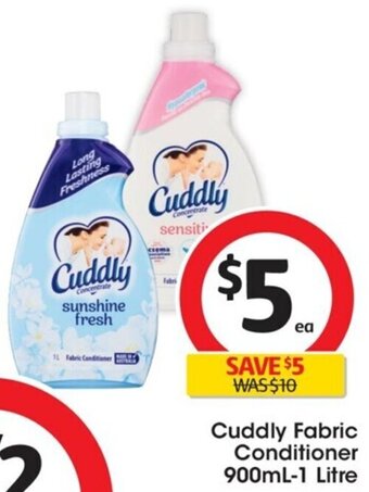 Coles Cuddly Fabric Conditioner 900ml-1 Litre offer