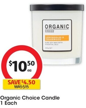 Coles Organic Choice Candle 1 Each offer