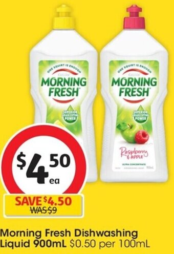 Coles Morning Fresh Dishwashing Liquid 900ml offer