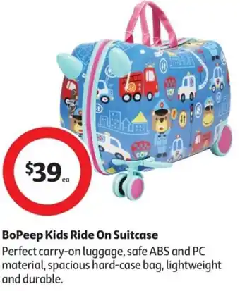Coles BoPeep Kids Ride On Suitcase offer