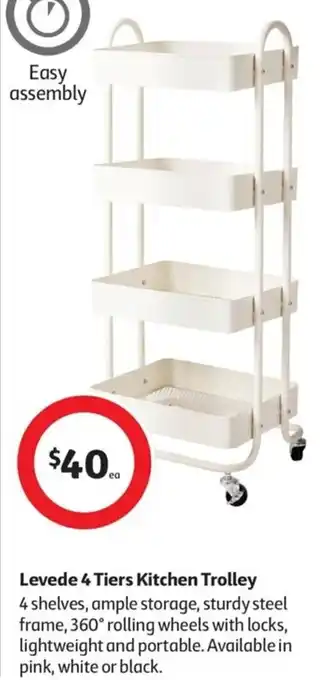 Coles Levede 4 Tiers Kitchen Trolley offer